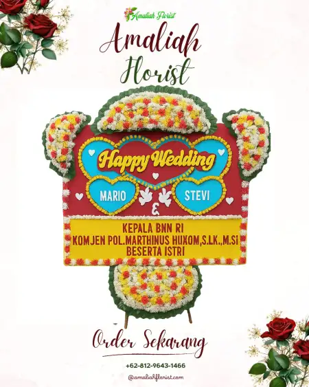 Papan Bunga Pernikahan Sukaraja Baru